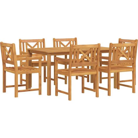 Maison Exclusive - Set da Pranzo per Giardino 7 pcs Marrone