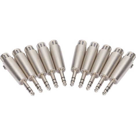 10 adaptateurs Jack 6,35mm femelle vers XLR femelle 3 broches pour câbles audio professionnels stéréo (1/5)