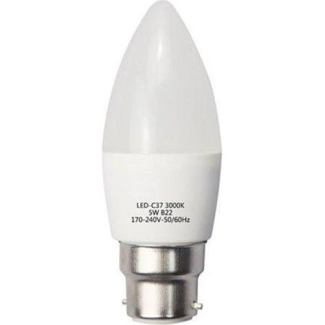 Ampoule LED B22 6W 220V C37 180° - Blanc Froid 6000K - 8000K - SILAMP