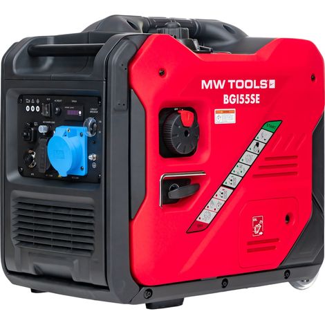 Mw Tools – Groupe électrogène inverter 5,5 kW essence silencieux – Démarrage électrique – Connecteur ATS – BGI55SE (1/5)