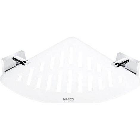 Nimco Keira - Tablette d'angle IXI avec trous fraisés, plexiglas mat/chrome KE X212-26 (1/2)