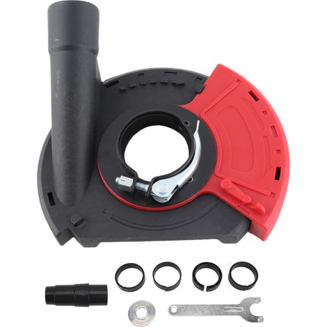 Carter de protection contre la poussière pour meuleuse d'angle 125/150 mm, en fonte PA66 rouge et noire, résistant à l'usure. (1/5)