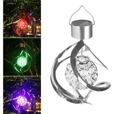 Carillon éolien solaire à LED, lampe à couleurs changeantes, à suspendre en extérieur pour jardin, pelouse, balcon ou porche. Décoration-AquaForge