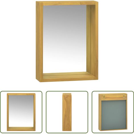 vidaXL Wandmontage - Spiegelschrank 30x10x40 cm Massivholz Teak (1/5)