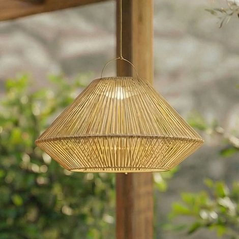 [NEUWERTIG] B-Ware Lindby Hängeleuchte Pendelleuchte Led Solar Lampe Beige Usb Akku Ip54 Außen