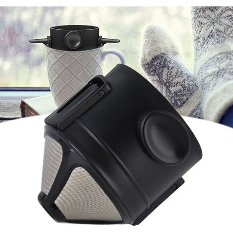 Tragbarer Kaffeefilter, amerikanische Brühmethode, wiederverwendbarer Filterbecher aus Edelstahl 304, Filtergewebe (1/5)