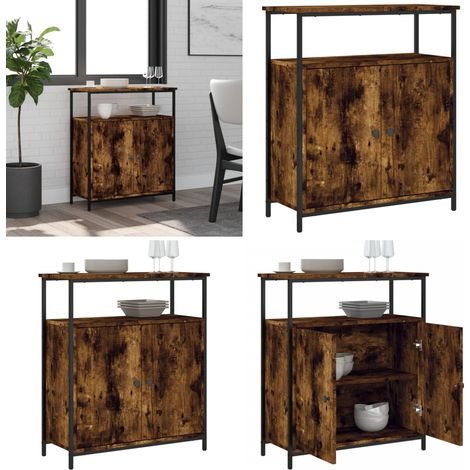 Sideboard Räuchereiche 70x30x80 cm Holzwerkstoff - Holz Sideboard - Wohnzimmermöbel - Schreibtisch - Regal - Sideboard Braun - Home & Living (1/5)