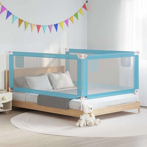 10215 vidaXL Toddler Safety Bed Rail Blue 200x25 cm Fabric (1/5)