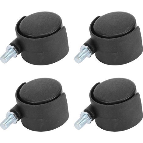 Set mit 4 universellen 1,5-Zoll-360°-Schwenkrollen aus Kunststoff für Möbel und Stühle (1/5)