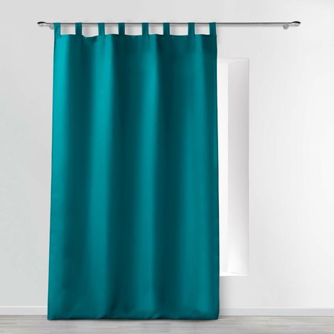 Rideau à passants 140x260 cm – uni pétrole – polyester Essentiel (1/5)