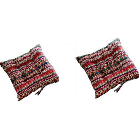 Ensemble de 2 coussins de chaise avec attaches pour salle à manger, jardin, cuisine