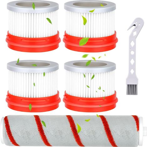 6 pièces Filtre pour Dreame V8/V9/V10ménage sans fil aspirateur à main accessoires Filtres (4 Filtres HEPA + 1 Brosses à Rouleaux + 1 Brosse de Nettoyage) (1/5)