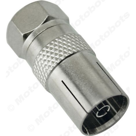 Adaptateur RF fileté F-head mâle vers IEC femelle pour décodeurs TV par câble, alliage de zinc durable (5 pièces). (1/4)