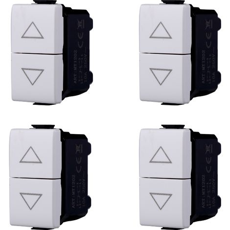 gloca Set 4 Pulsanti Doppi Saliscendi 1P+1P 10A 250V Compatibili Con Serie Matix