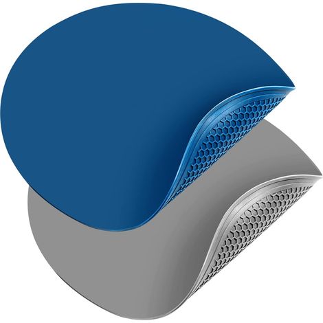 Tappetino in silicone per forno a microonde, set da 2, diametro 30 cm, vassoio girevole, resistente al calore, grigio e blu.