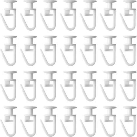 ALLIANDIS50pcs curseur de rail de rideau curseur de rail de rideau curseur de rail de rideau crochet pliant crochet de rideau (1/5)