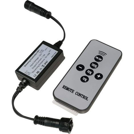Variateur de lumière LED SMY, télécommande RF sans fil, étanche IP67 pour gradation LED, câble prolongateur noir avec connecteur DC mâle-femelle (1/5)