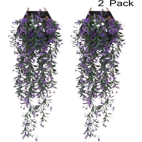 2 Pièces Faux LierrePlante Artificielle LierreChute de LierreFeuille Artificielle De LierreFausses Glycine Décorations de MariageDécorations Pour Fêtes de Jardin - Violet - (1/4)