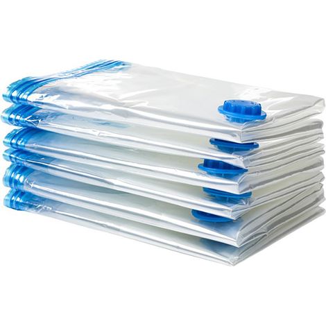 Lot de 8 sacs de rangement sous vide avec pompe manuelle, PE PET, 35x50cm (1/5)