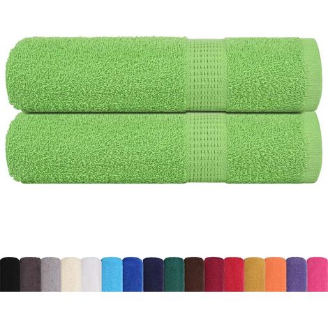 Serviettes de douche 2 pcs,Serviettes de bain vert pomme 70x140 cm 100% coton CFW132736 (1/5)