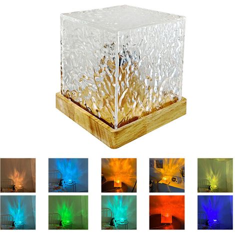 Veilleuse Netflix à eau rotative, lampe de chevet créative, lampe de table dynamique, 16 changements de lumière, interrupteur télécommandé, luminosité réglable, modèle à brancher A