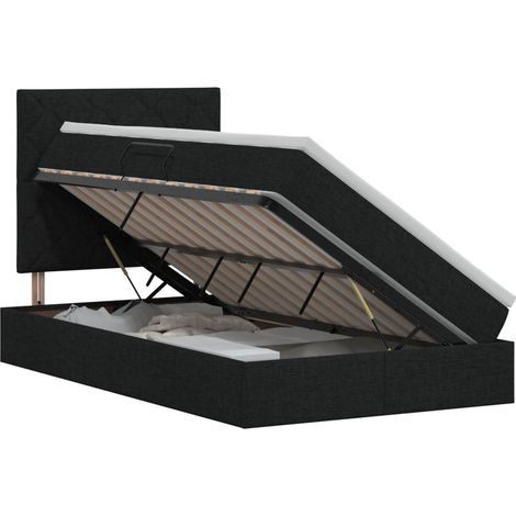 Maison Exclusive - Letto con contenitore e materasso Nero 120 x 200 cm Tessuto (1/5)