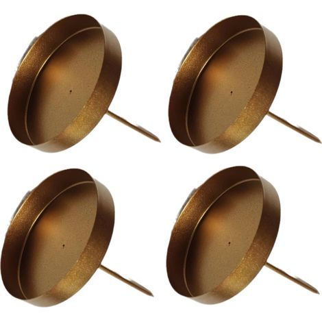 Lot de 4 bougeoirs pour couronne de l'Avent - Doré - 8 cm - Sans épingle - Couronne de l'Avent à planter - Pour bougies de Noël - Décoration de table (1/5)