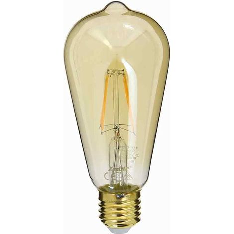 Ampoule LED E27 Vintage ST64 Culot E27 - Ampoule Vintage E27 LED Angle Éclairage 320°- Ampoule Filament E27 3 8W Équivalant 30W 350 Lm - Ampoule LED Vintage Lumière Blanche Chaude - RFDE400STA Xanlite (1/5)