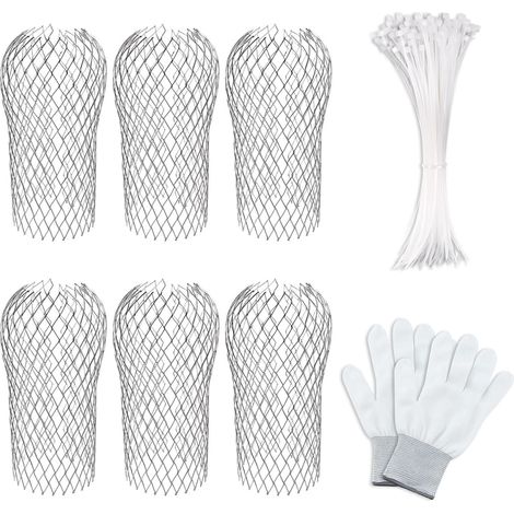 Protections de descente de gouttière avec attaches zippées de câble, filtre de descente en aluminium réglable de 3,3 pouces Filtre de filtre extensible pour éviter le colmatage (1/4)