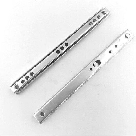 Satz mit 2 kaltgewalzten Stahlkugellager-Schubladenschienen, 342 (33 cm) x 17 mm (l) (1/3)