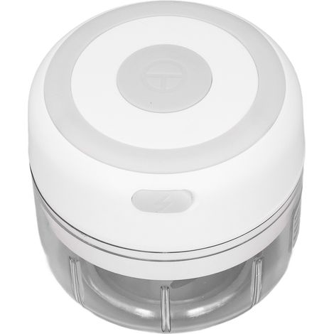 Mini hachoir à ail, lame en acier inoxydable de qualité alimentaire, puissant, rechargeable par USB, presse-ail électrique 100 ml (8,6 x 5,1 x 4,8 cm), blanc (1/5)