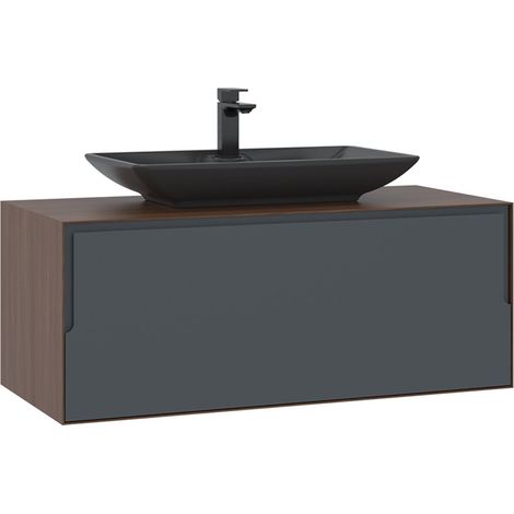 Waschtischunterschrank "Craft 100" – 100 x 50 x 40 cm – Walnuss / Anthrazit (1/4)