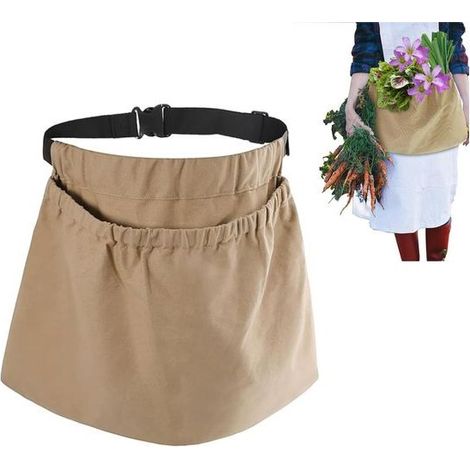 1-Pack - Fruit Picking Bag - Garden Picking Storage Bag - Picking Apron - Outdoor Gardening Apron - Suitable for Gardens, Orchards, and Outdoor Locations - Khaki (1/5)