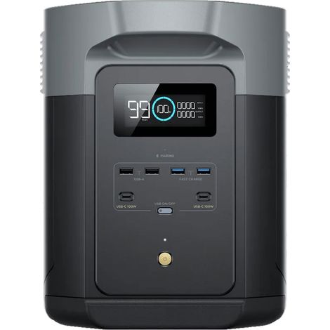 Eco Flow – Station d'énergie portable 2048Wh – Batterie Lithium LFP – Puissance 2400W – Recharge rapide AC – Compatible panneaux solaires jusqu'à 1000W - BP2048 (1/10)