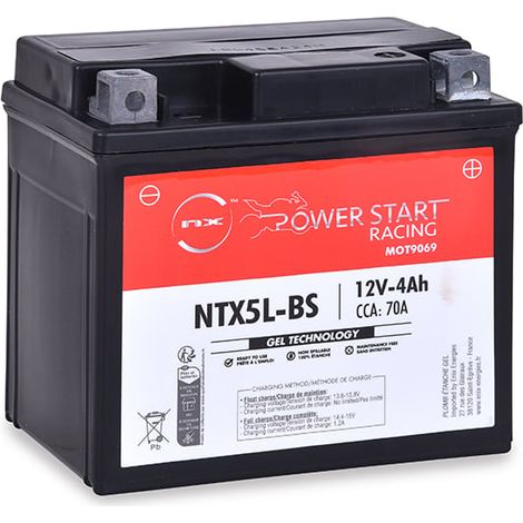 NX - Batterie moto Gel NTX5L-BS / YTX5L-BS 12V 4Ah (1/3)