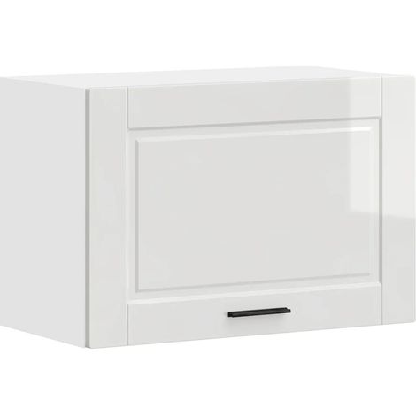 Mueble de pared de cocina de diseño moderno de 60 x 31 x 40 cm práctico almacenamiento en madera de ingeniería blanca brillante 020050384 (1/5)