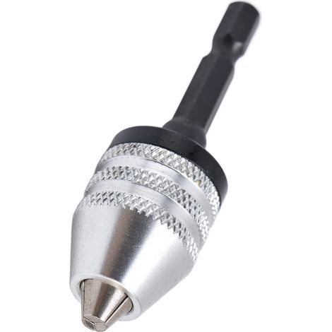 Mandrino per trapano con attacco esagonale, mandrino autoserrante, adattatore convertitore per punte per avvitatore a impulsi da 0,3-6,5 mm con attacco esagonale da 1/4" a 3 griffe per utensili di for (1/5)