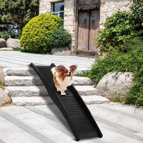 Lightweight Folding Dog Ramp for Easy Car and Home Access - Tri-Fold Design, Non-Slip Surface, Supports 110 lbs, Portable and Durable Pet Ramp