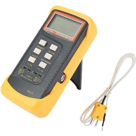 Thermomètre numérique à double canal 6802 II avec 2 capteurs thermocouples de type K (1/5)