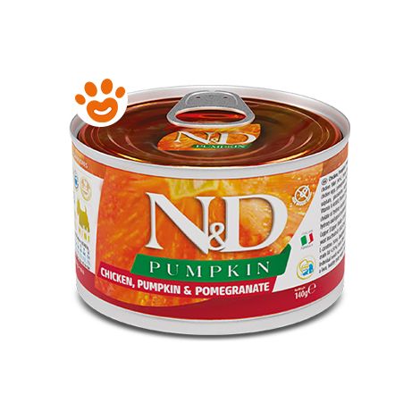 Farmina Dog N&D Pumpkin Adult Mini Pollo, Zucca e Melograno - Farmina Dog N&D Pumpkin Adult Mini Pollo, Zucca e Melograno - Lattina Da 140 Gr