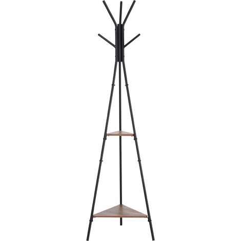 Porte-manteau trépied Gynia boisé et noir (1/5)