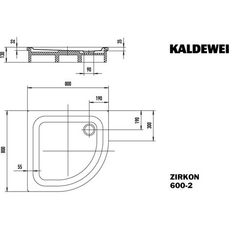 KALDEWEI 456548041001 DW ZIRCON AVEC SUPPORT DE BAIGNOIRE Mod.600-2