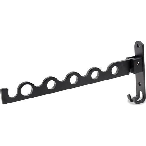 Ineasicer Séchoir Mural Pliable en Aluminium Noir, Séchoir à Linge pour Salle de Bain - 31,2 x 14,3 x 3,1 cm (1/5)