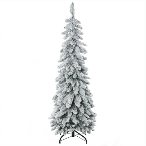 Sapin de Noël artificiel enneigé 135 cm avec support en acier (1/5)