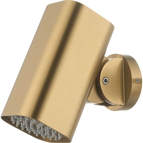 Soffione quadrato 8x8 cm Tube per doccia incasso finitura oro spazzolato [ IMEX® ] (1/2)