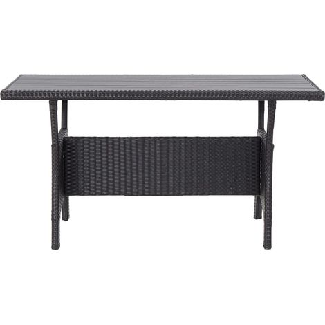 Maison Exclusive - Gartentisch Schwarz 120x70x66 cm Poly Rattan