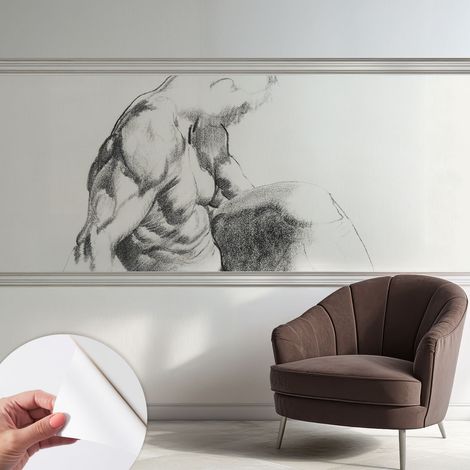 Carta da parati autoadesiva - impermeabile - murale da parete - decorazione murale - Schizzo maschile 250x104 cm (1/5)