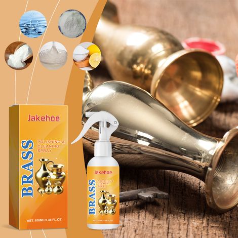 Messing-Polier- und Reinigungsspray – Sanftes Pflegespray zur Fleckenentfernung, zum Polieren und Aufhellen – 100 ml -- DE (1/5)