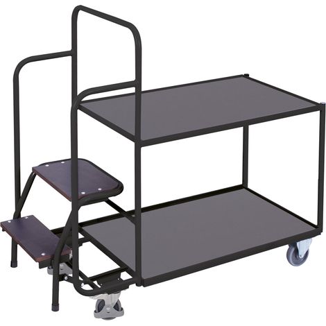 VarioFit Kommissionierwagen 2 Ladeflächen niedrig RAL 7016 (1/3)