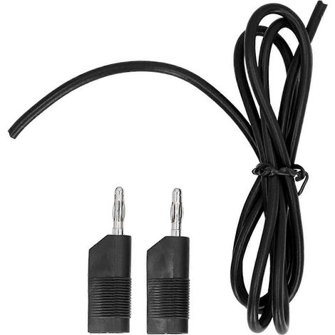 Bananenstecker-Prüfleitung 4 mm, Messing, PE 32 A, 1000 V, Set für elektrische Prüfungen, Schwarz